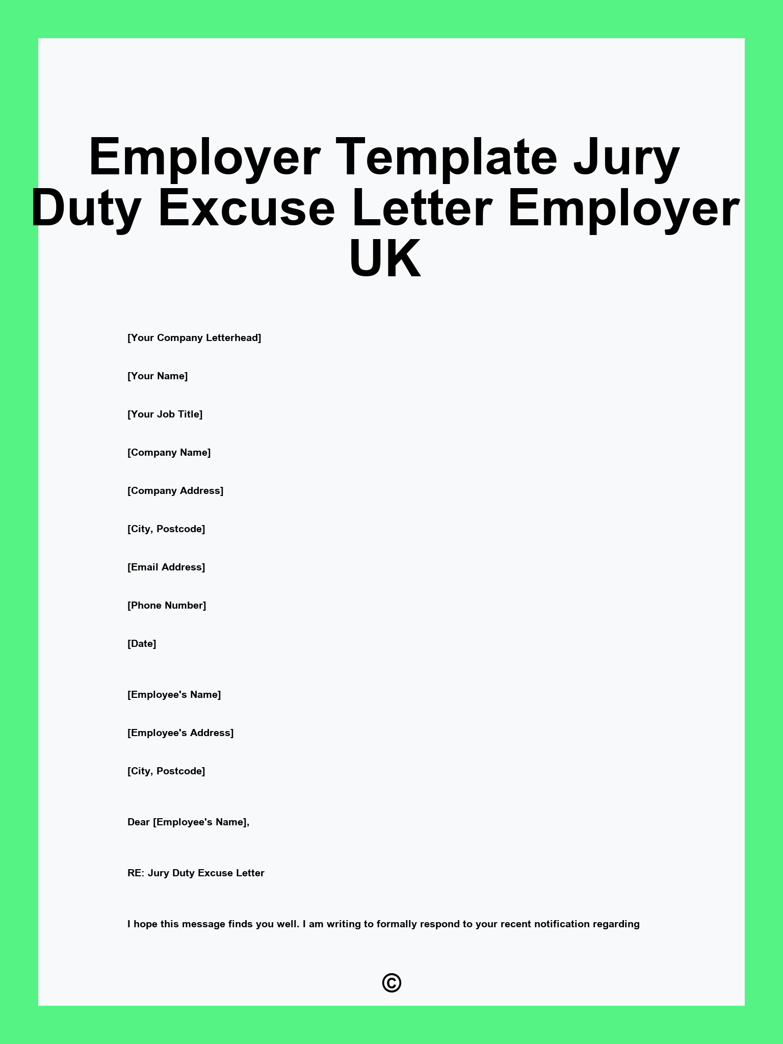 Employer Template Jury Duty Excuse Letter Employer UK