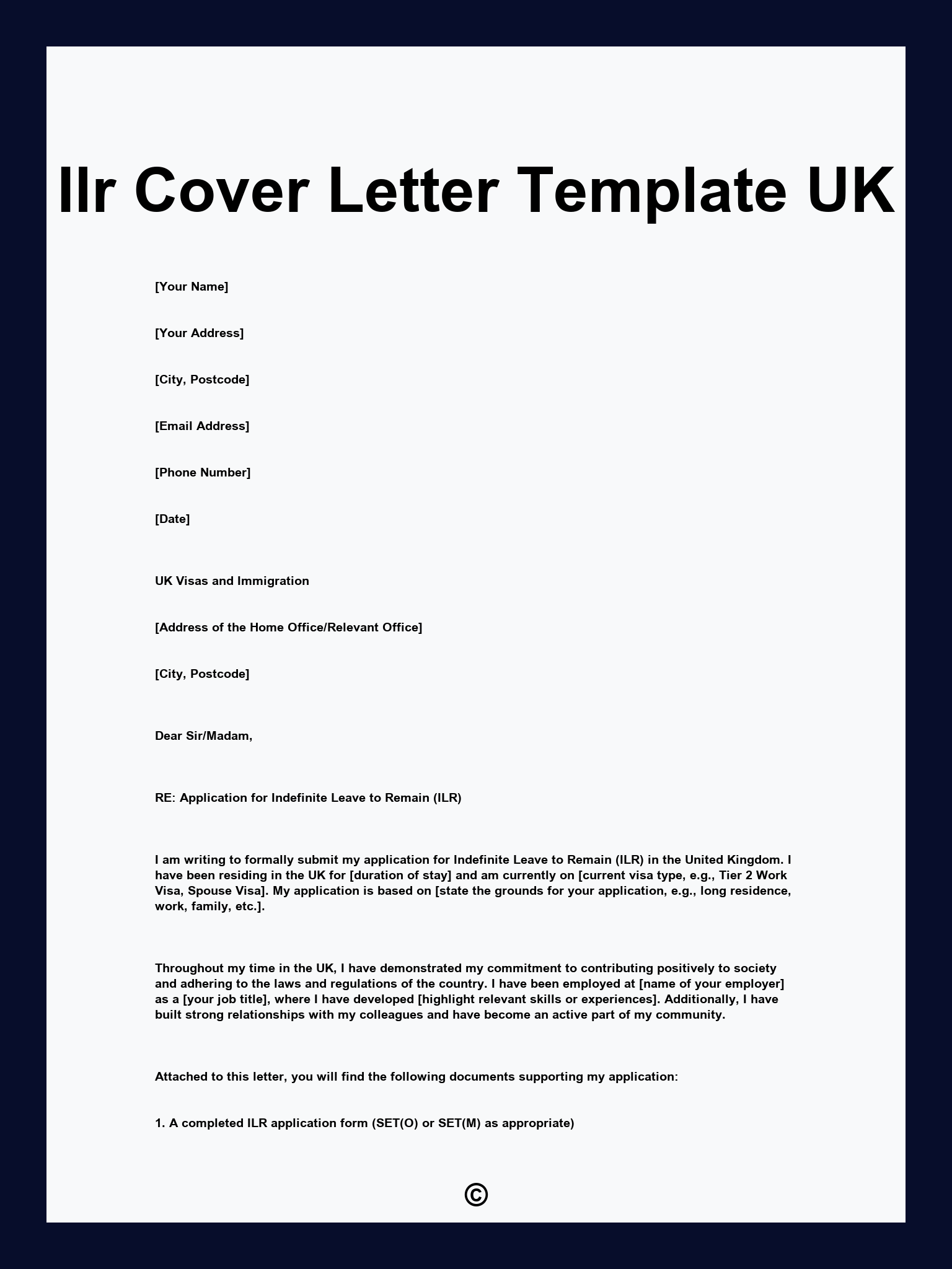 Ilr Cover Letter Template UK